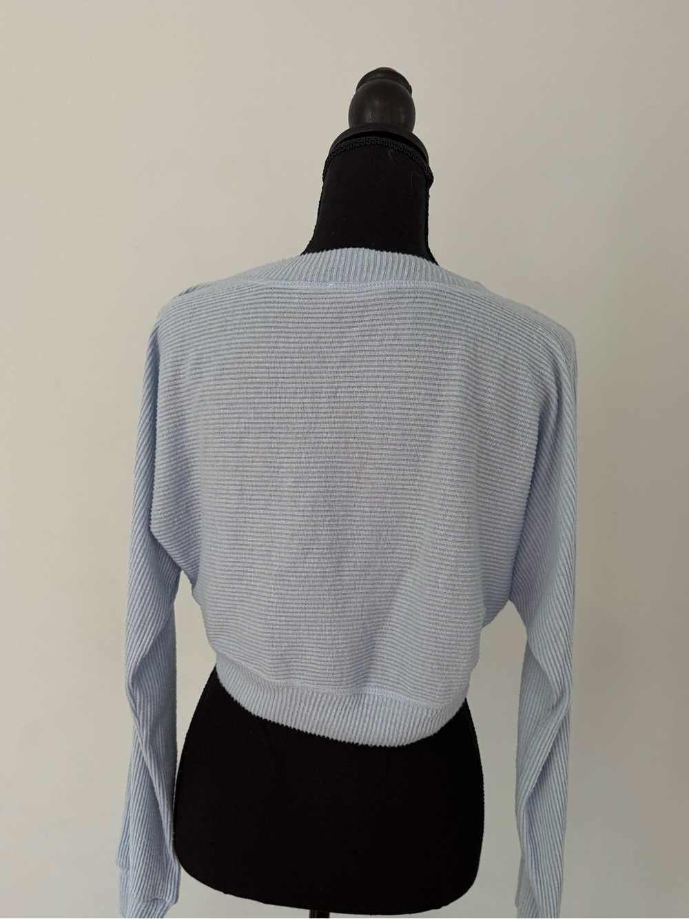 Altar'd State Light Blue Ribbed Cropped Sweater - Picture 3 of 4